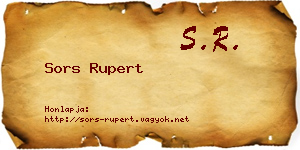 Sors Rupert névjegykártya